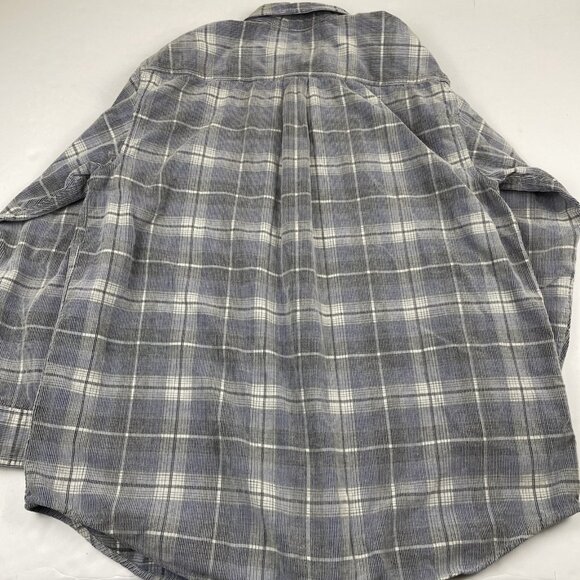 Orvis Button Down Corduroy Shirt Men’s L Blue Plaid Classic Cotton - Picture 3 of 10